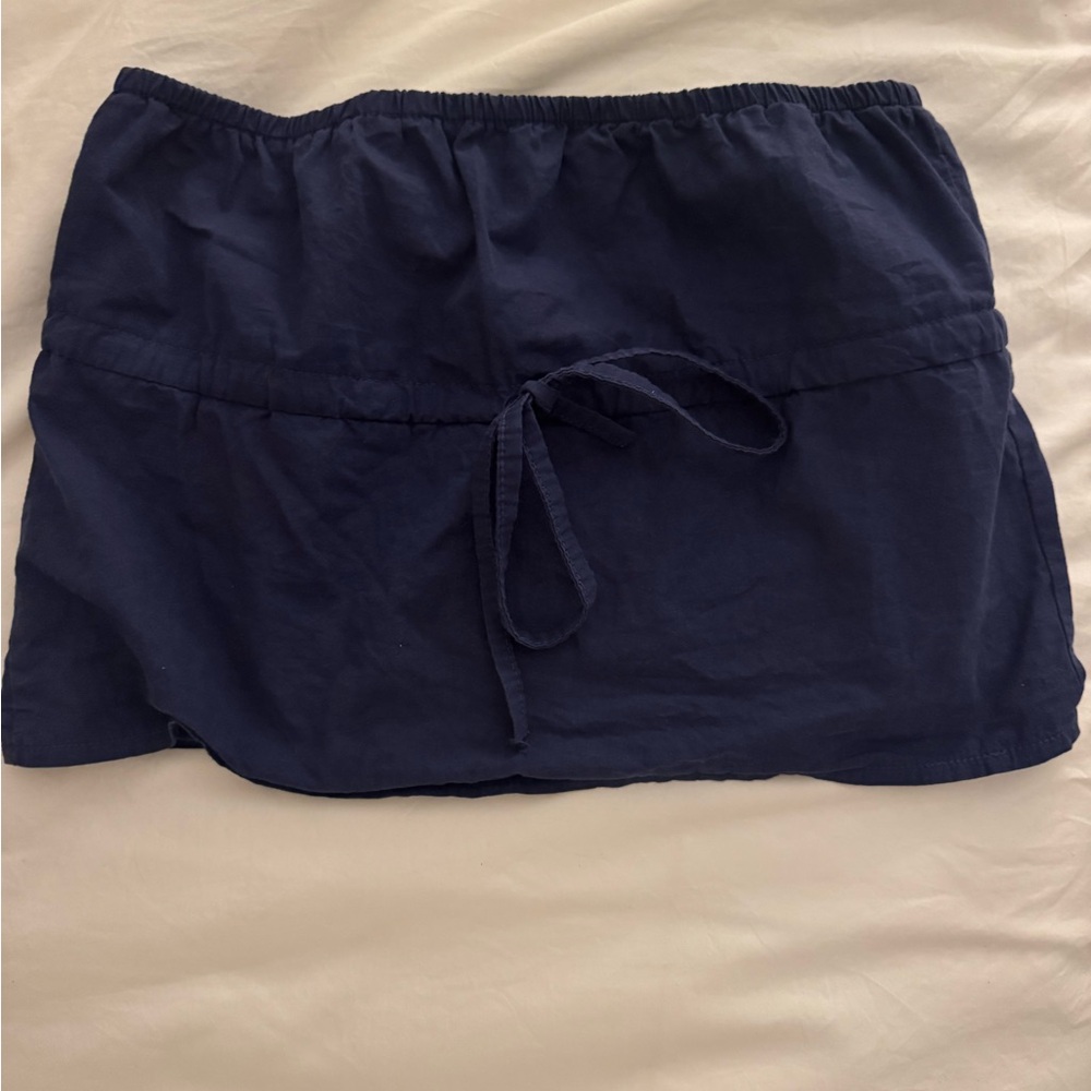 Edikted Dark Blue Skirt with Elastic Waist